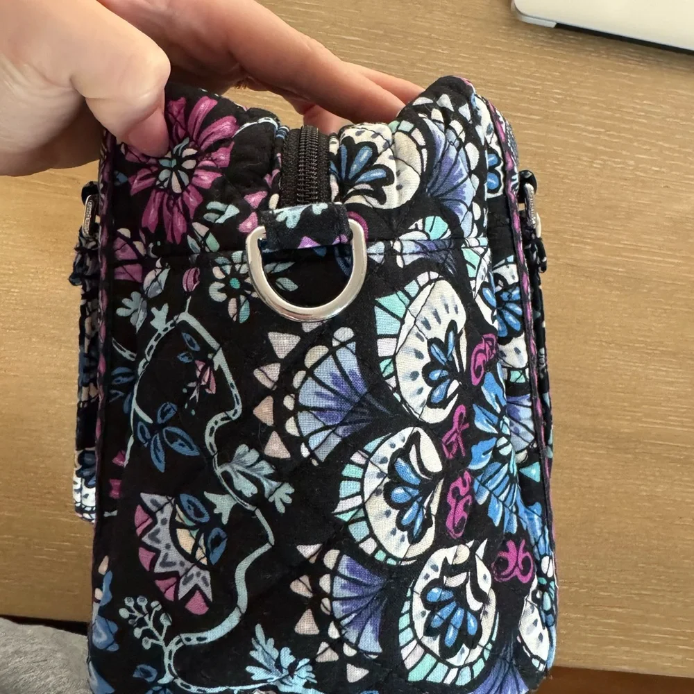 Vera Bradley Mini Duffel Bramble Print Quilted Purse Missing Long Strap - Picture 4 of 10